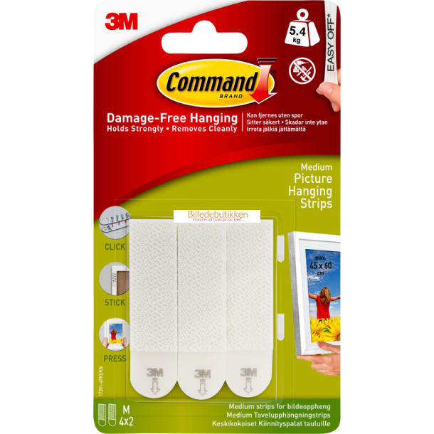 3M Command Hanging Strips White Medium set/4