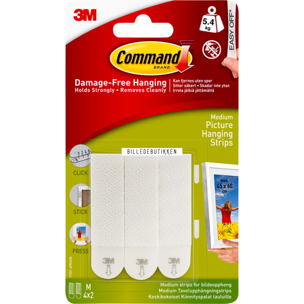 3M Command Hanging Strips White Medium set/4