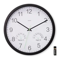 HAMA Wall Clock Santorini Diameter 30 cm Black