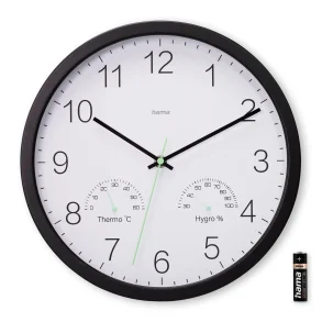 HAMA Wall Clock Santorini Diameter 30 cm Black