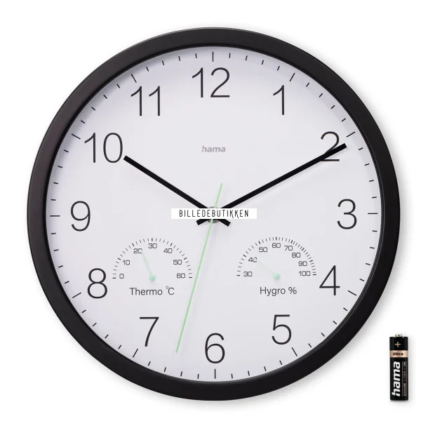 HAMA Wall Clock Santorini Diameter 30 cm Black