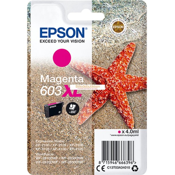 EPSON Magenta Inkjet Cartridge No.603XL