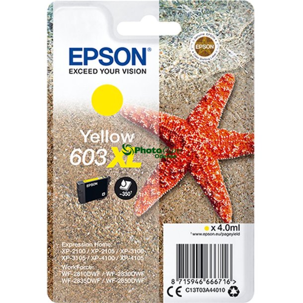 EPSON Yellow Inkjet Cartridge No.603XL
