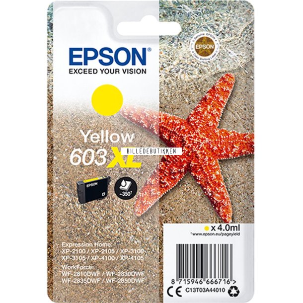 EPSON Yellow Inkjet Cartridge No.603XL