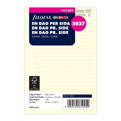 Filofax Refill Pocket 2027 Dag Per Siden