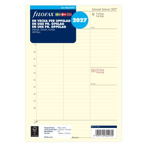 Filofax Refill A5 2027 Uge Per Opslag Vertikal