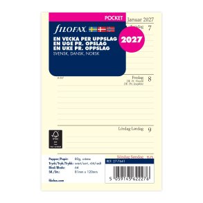 Filofax Refill Pocket 2027 Uge Per Opslag