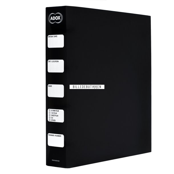 ADOX Adofile Archival Ring Binder, black Plastic With Ring Closure
