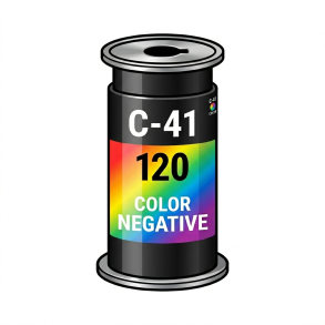 Fremkaldelse af mellemformat farvefilm (120 - C41) inkl. standard scanning