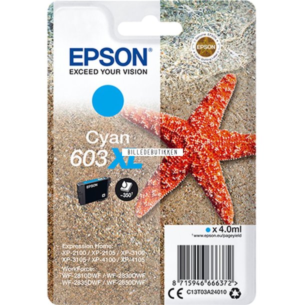 EPSON Cyan Inkjet Cartridge No.603XL