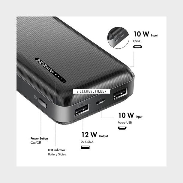 LogiLink Powerbank 20000MAH Sort