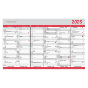 Mayland Kontorkalender Stor m/flagdage 2026 FSC Mix