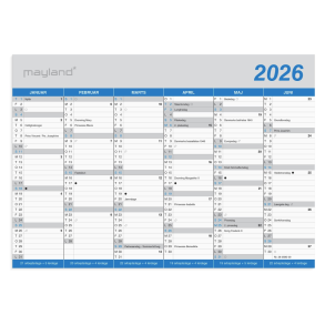 Mayland Kontorkalender Klassisk A5 2026 FSC Mix