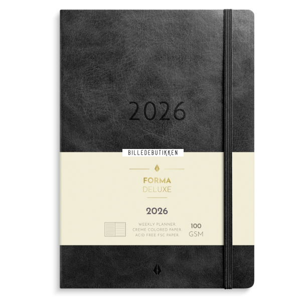 Mayland A5 Forma Deluxe tvrf. sort kunstskind 2026