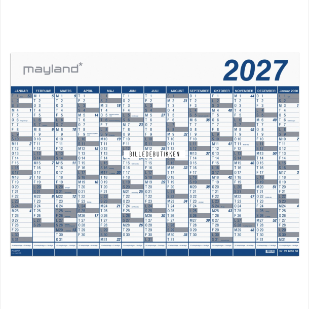 Mayland K�mpekalender 2027 1x13 mdr. PP-plast r�r 