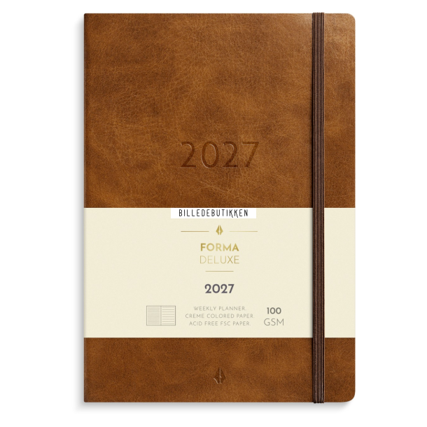 Mayland A5 Forma Deluxe ugekalender tv�rf. brun kunstskind 2027