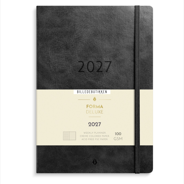 Mayland A5 Forma Deluxe ugekalender tv�rf. sort kunstskind 2027