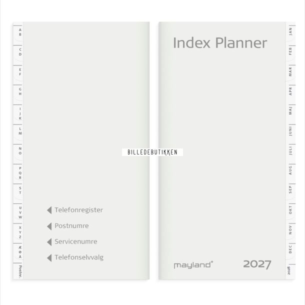 Index Planner m�nedskalender REFILL + tlf.reg. 2027 FSC Mix