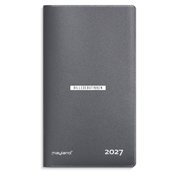 Mayland Index Planner m�nedskalender m�rkegr� PP-plast 2027 FSC Mix