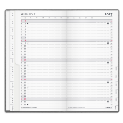 Mayland Index Planner m�nedskalender m�rkegr� PP-plast 2027 FSC Mix