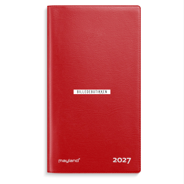 Mayland Index Planner m�nedskalender r�d vinyl 2027 FSC Mix