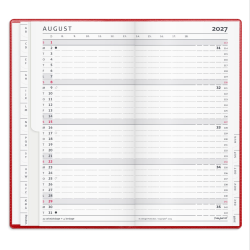 Mayland Index Planner m�nedskalender r�d vinyl 2027 FSC Mix