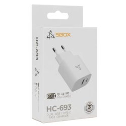 SBOX 220V Opl. USB-C + USB-A 20W