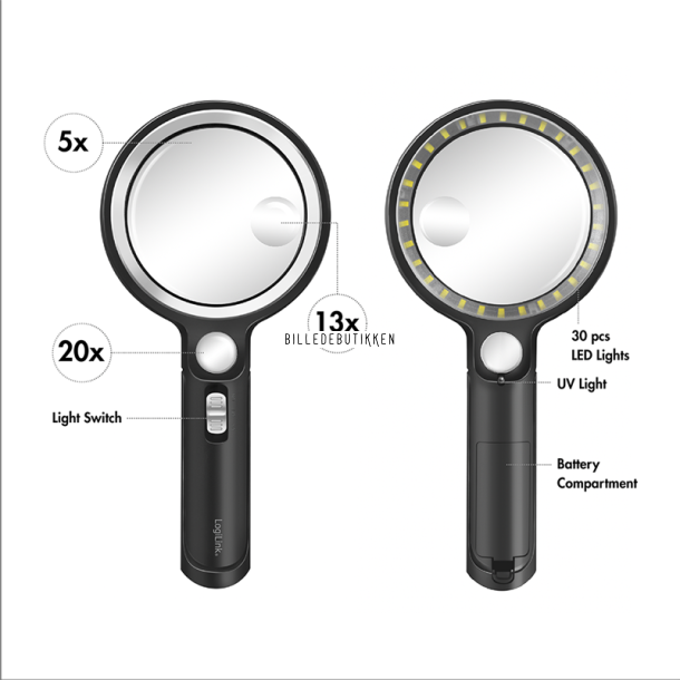 LogiLink LED LUP 5X &amp; 13X &amp; 20X